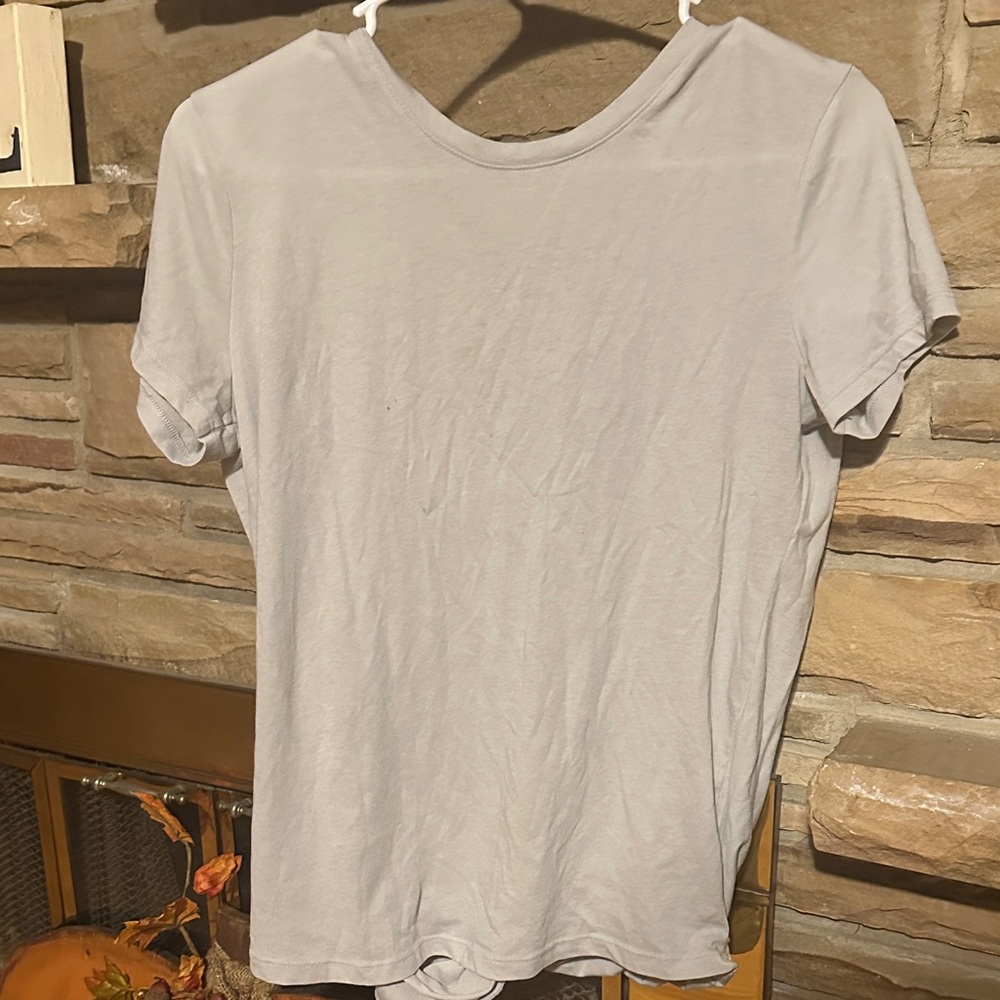Casual Light Gray Women's Short Sleeve Tee